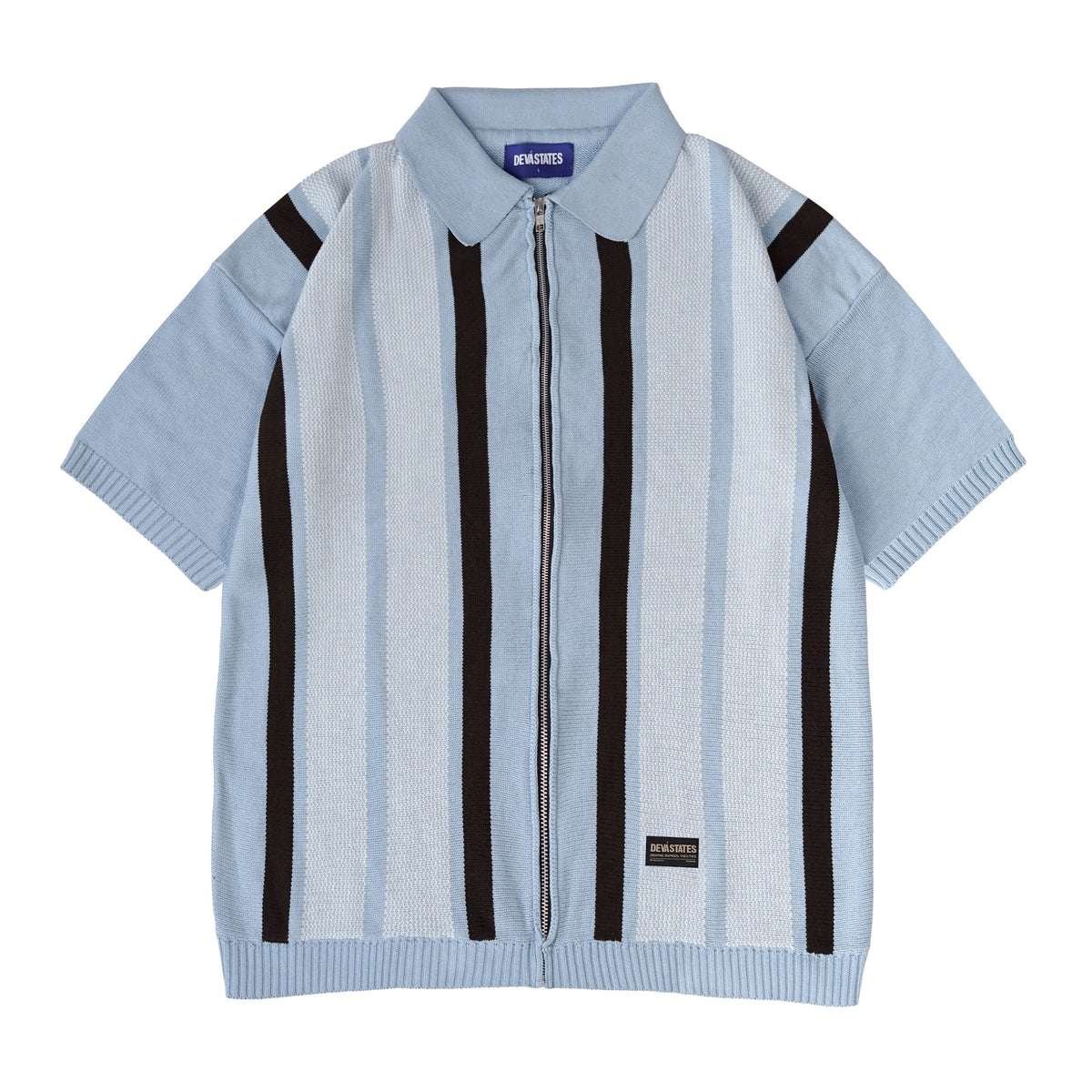 JUNIOR Zip Knitted Polo [Blue/MultiI]