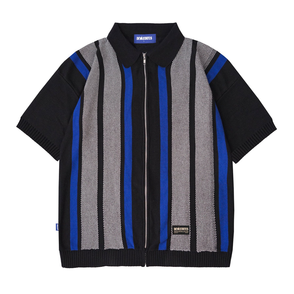JUNIOR Zip Knitted Polo [Black/Multi]