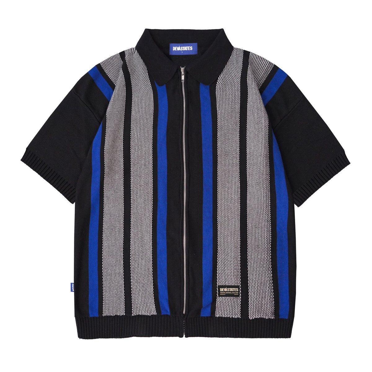 JUNIOR Zip Knitted Polo [Black/Multi]