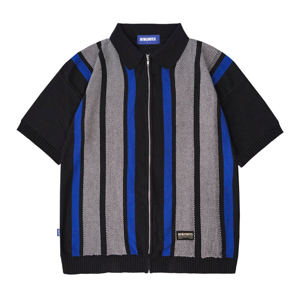 JUNIOR Zip Knitted Polo [Black/Multi]