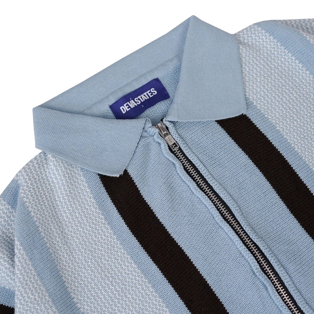 JUNIOR Zip Knitted Polo [Blue/MultiI]