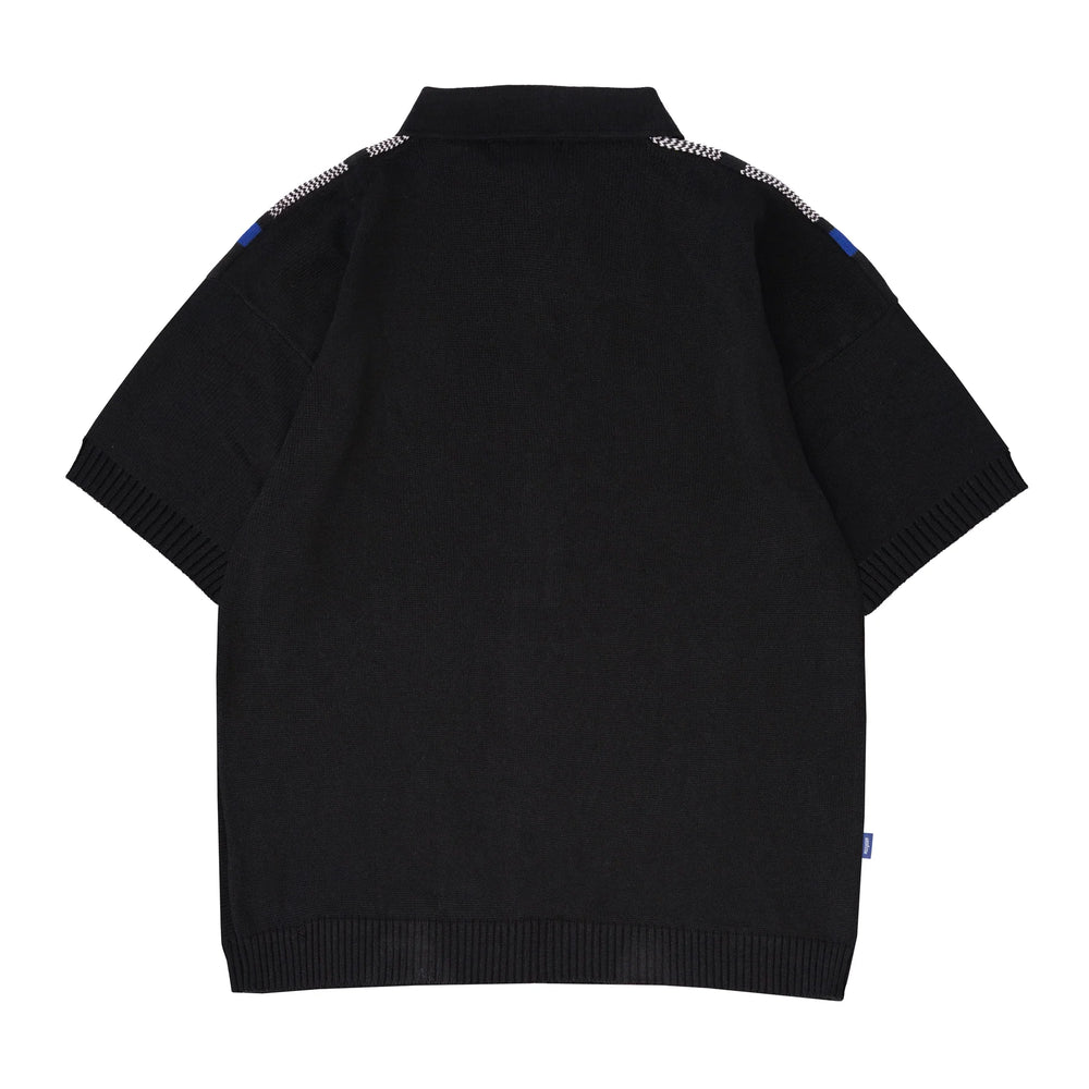 JUNIOR Zip Knitted Polo [Black/Multi]