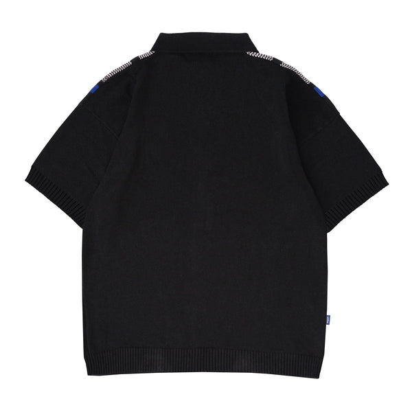 JUNIOR Zip Knitted Polo [Black/Multi]