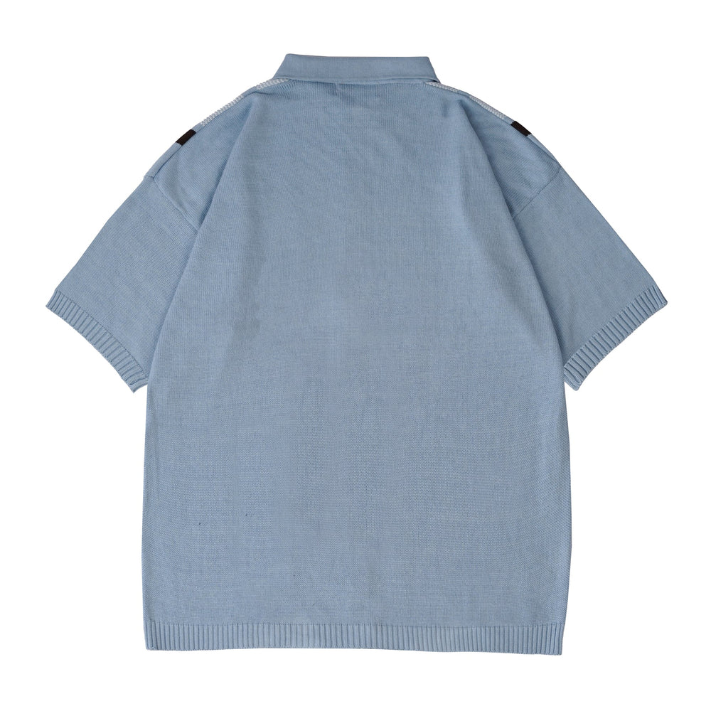 JUNIOR Zip Knitted Polo [Blue/MultiI]