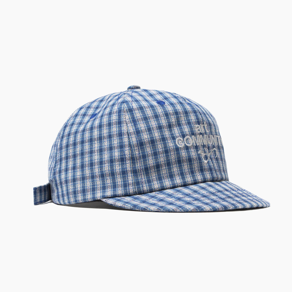 BLUE PLAID SHORT BRIM CAO