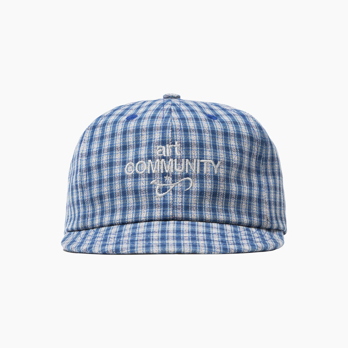 BLUE PLAID SHORT BRIM CAO