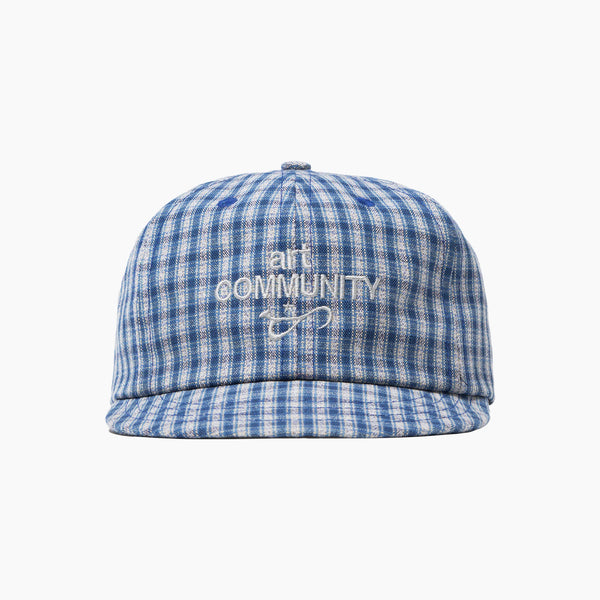 BLUE PLAID SHORT BRIM CAO