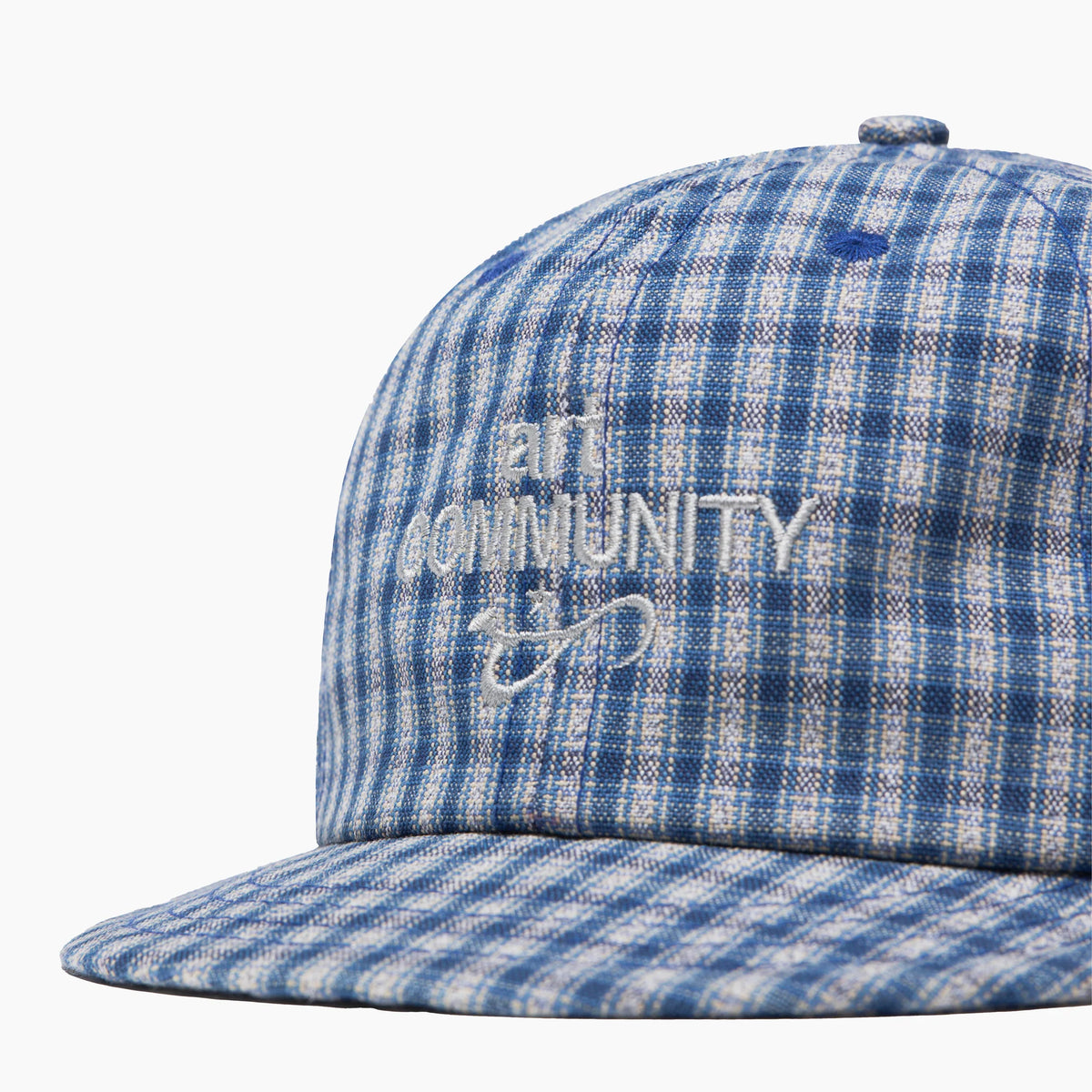 BLUE PLAID SHORT BRIM CAO