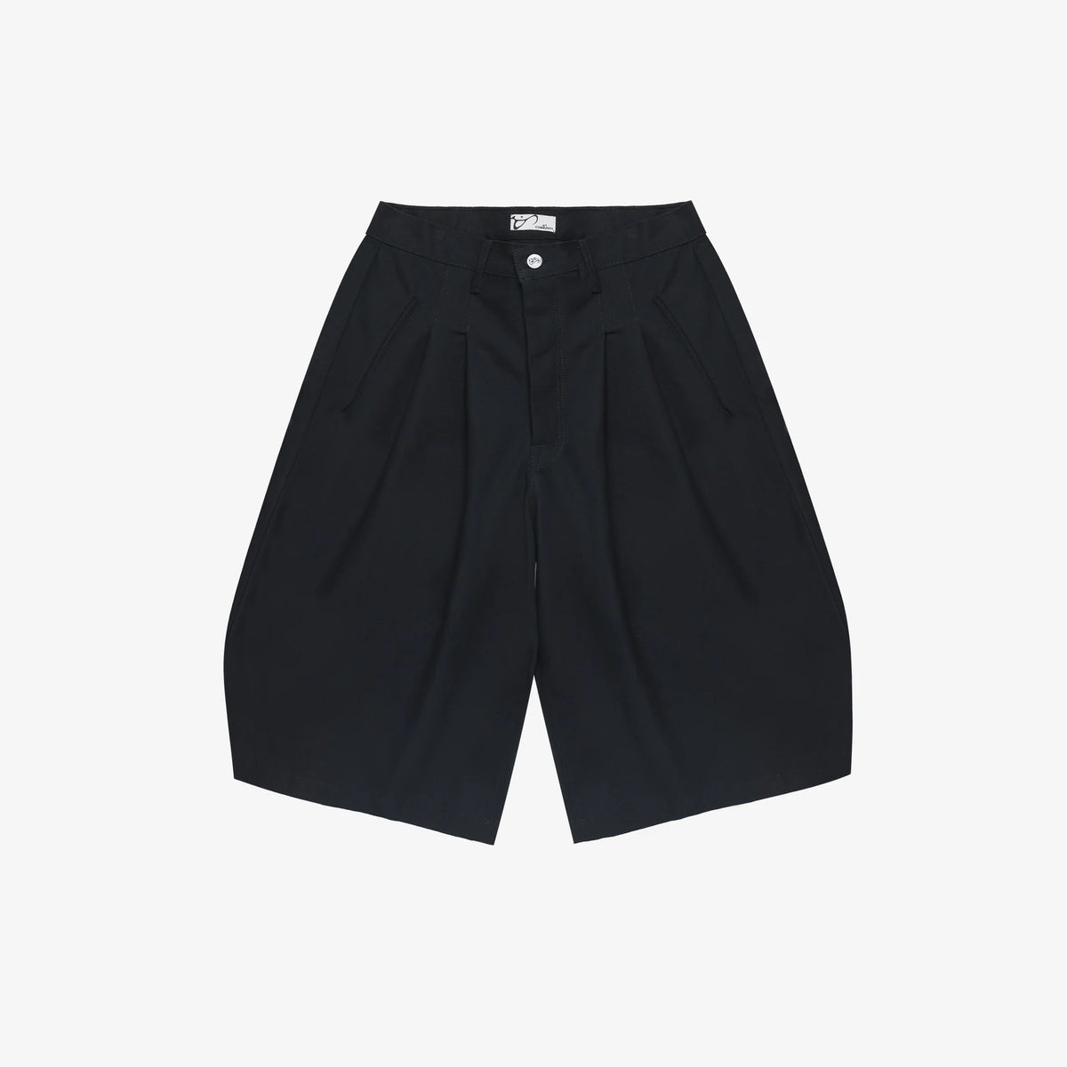 Black Nylon Canvas Jort