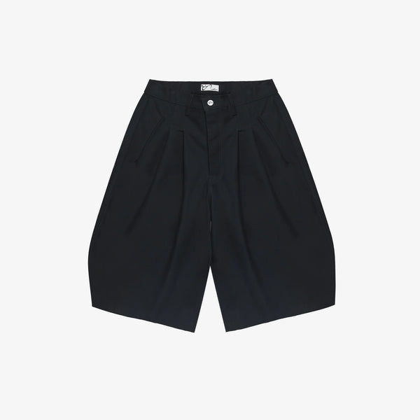 Black Nylon Canvas Jort
