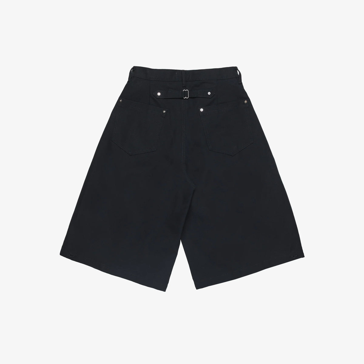 Black Nylon Canvas Jort