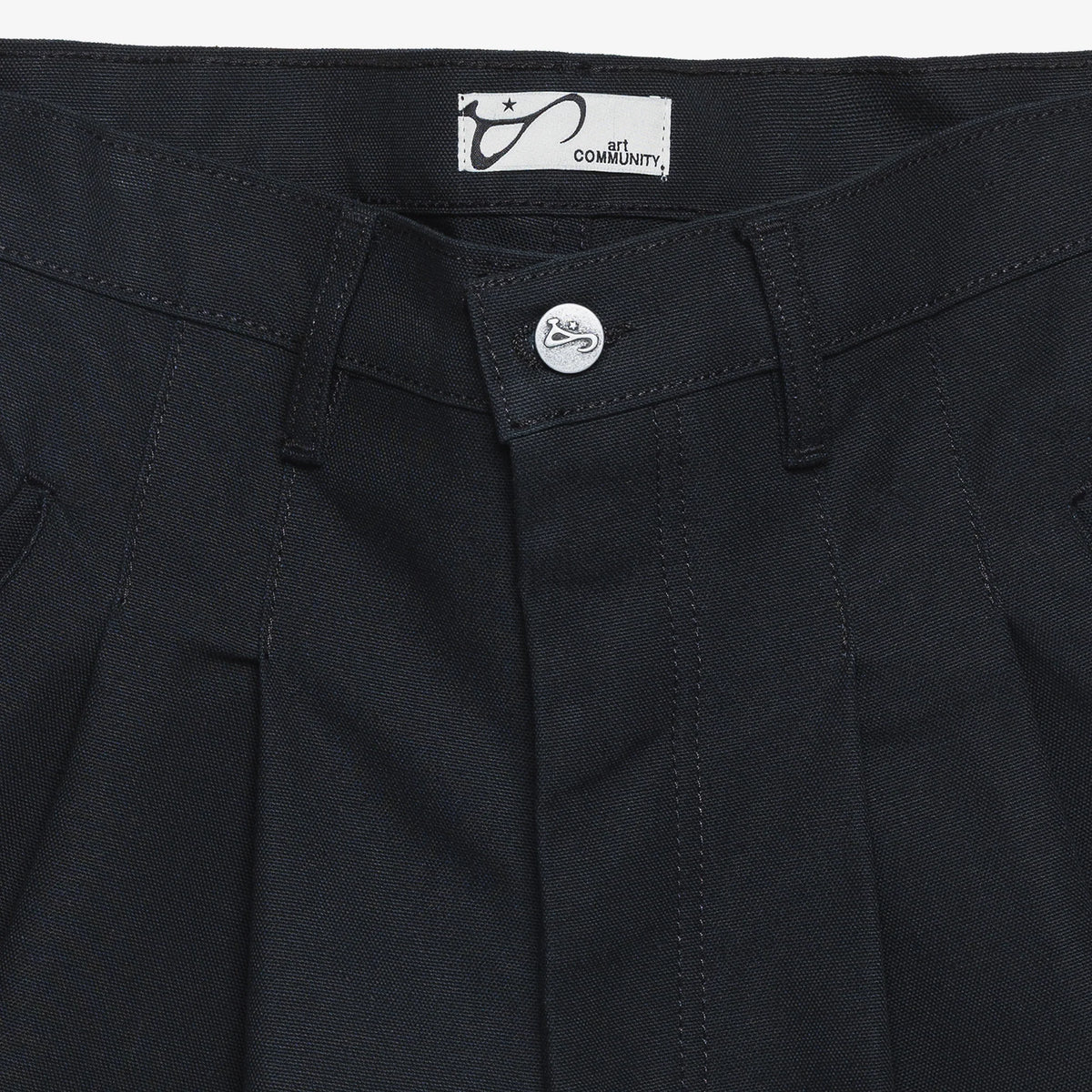 Black Nylon Canvas Jort