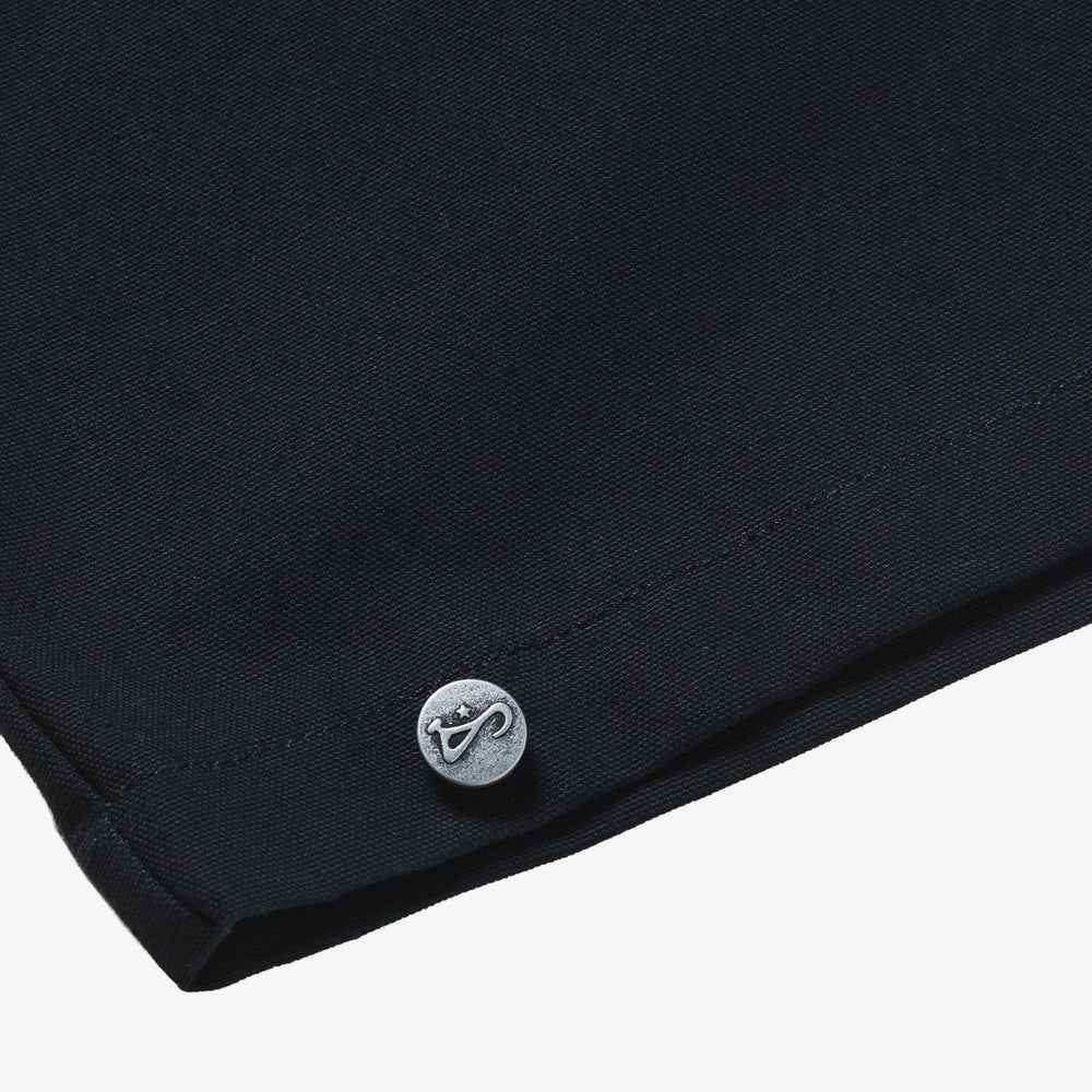 Black Nylon Canvas Jort