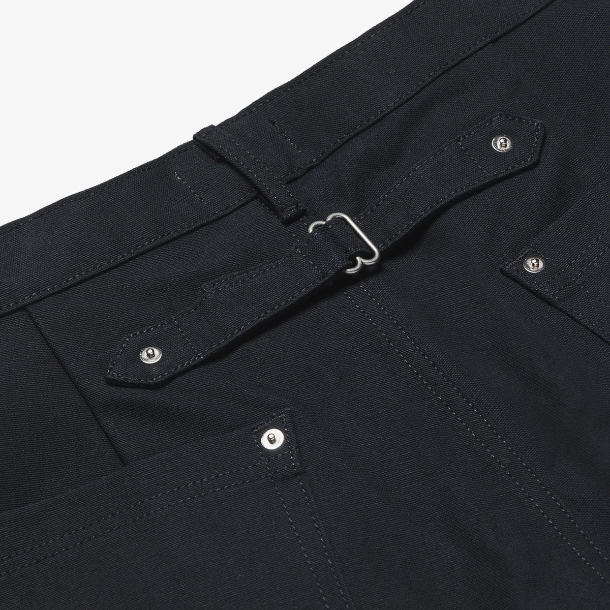 Black Nylon Canvas Jort