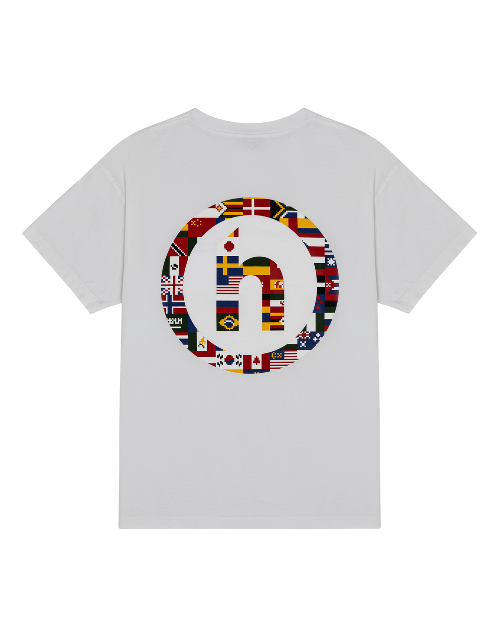 Pixelated Flags White Tee