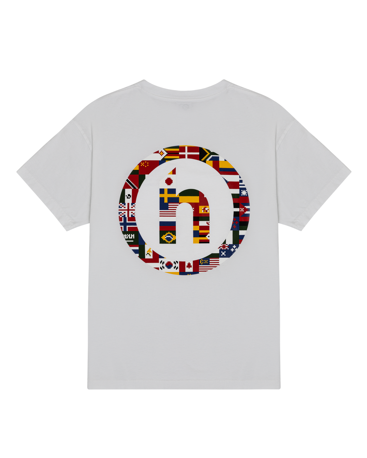 Pixelated Flags White Tee