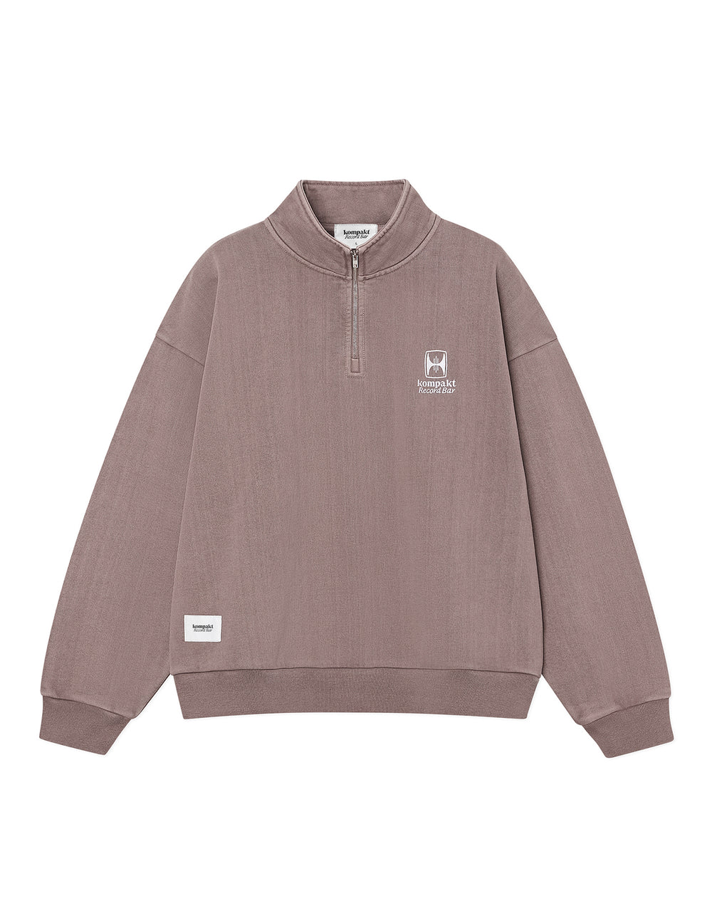 WASHED EMBROIDERED HALF ZIP-UP