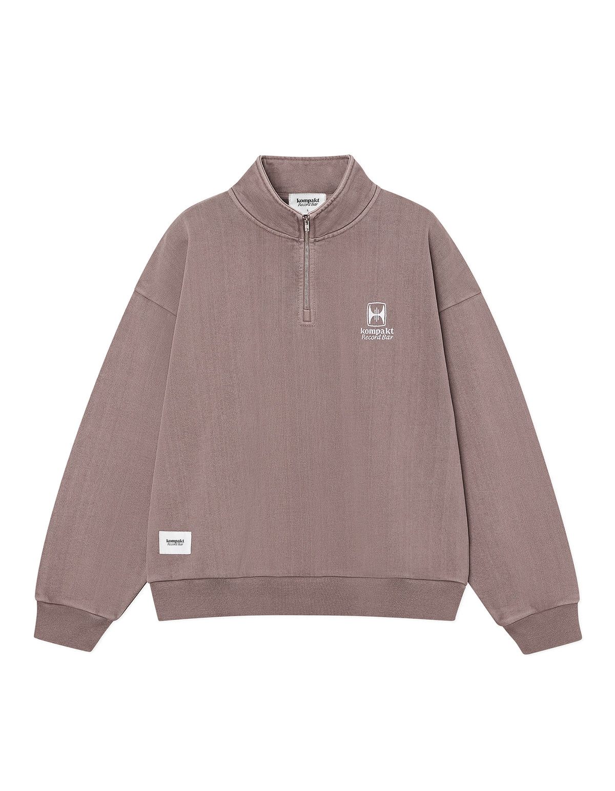 WASHED EMBROIDERED HALF ZIP-UP