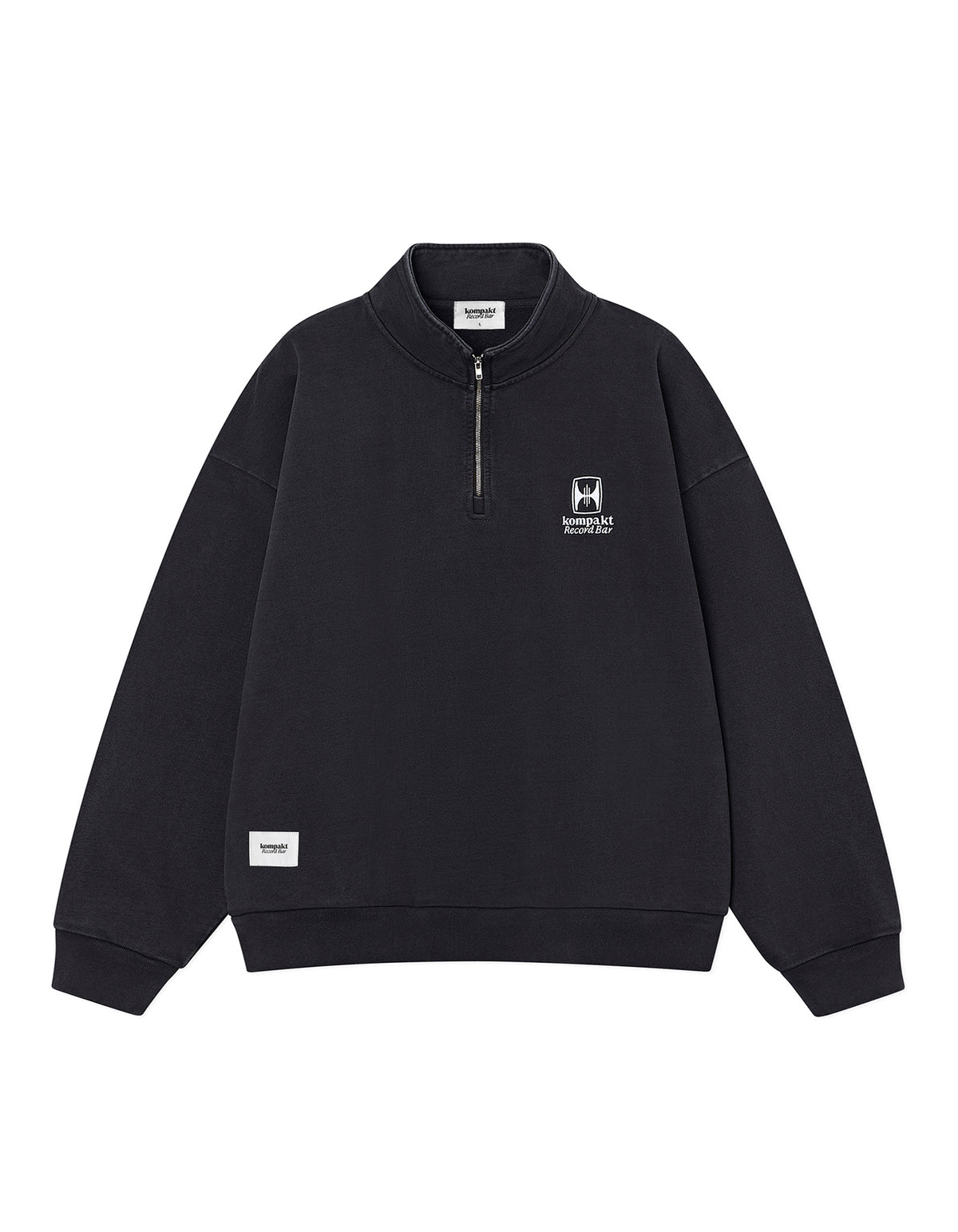 WASHED EMBROIDERED HALF ZIP-UP