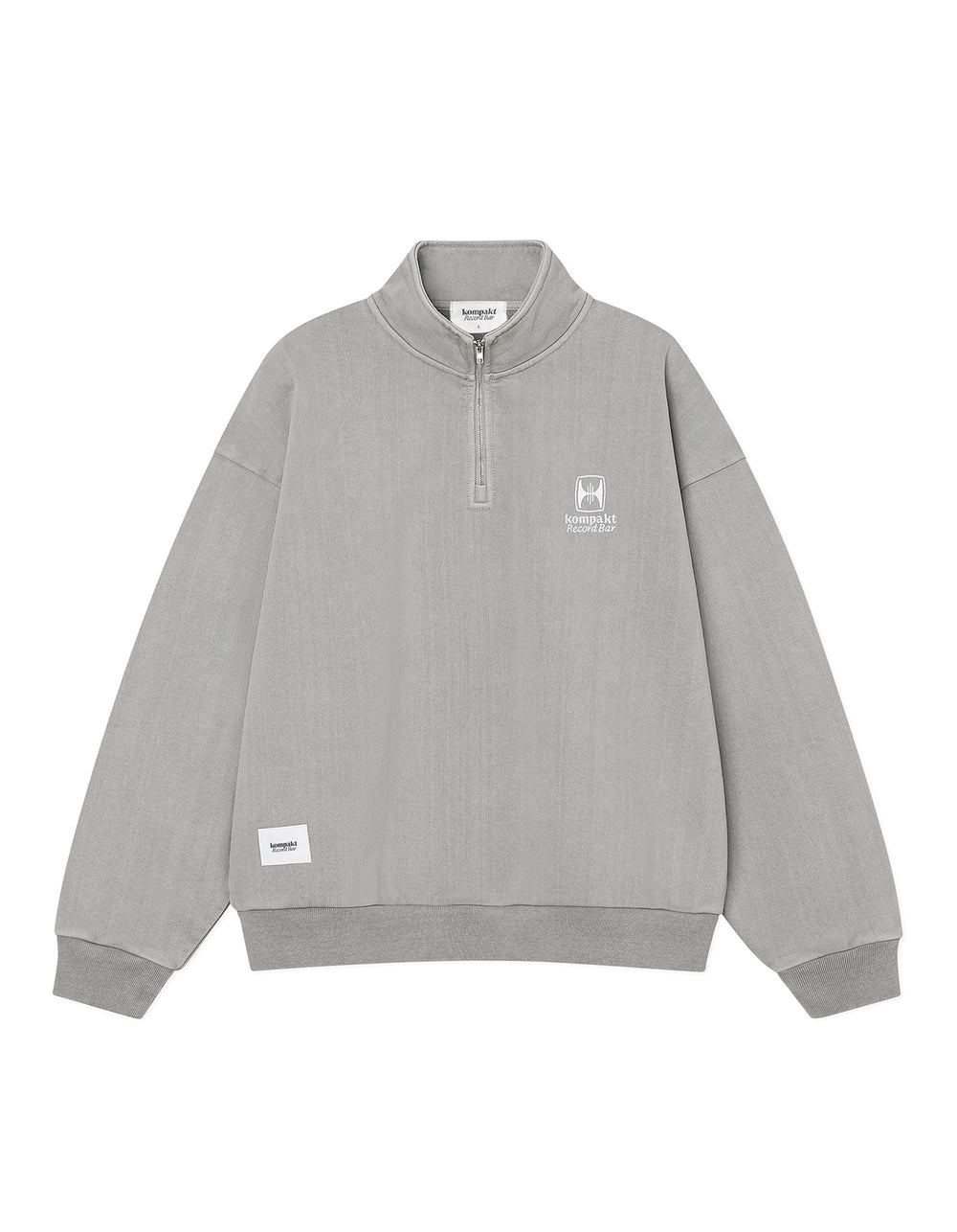 WASHED EMBROIDERED HALF ZIP-UP