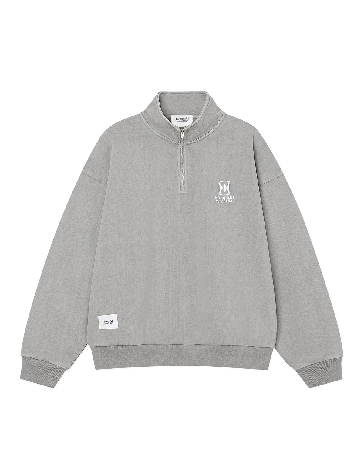 WASHED EMBROIDERED HALF ZIP-UP