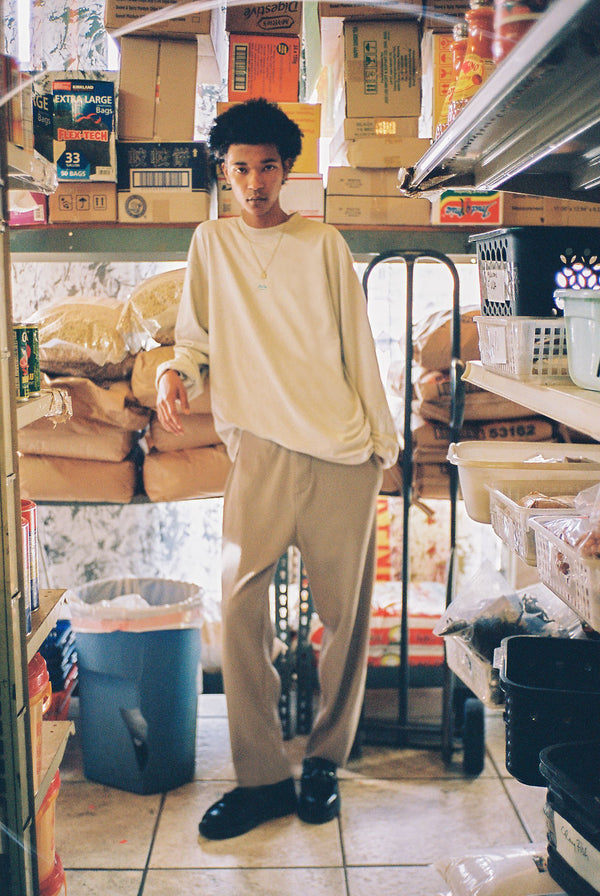 CHRLE.  ESSENTIAL LONG SLEEVE T-SHIRT SAND